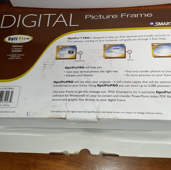 Smart Parts Digital Picture Frame Wooden 7" Screen - Picture 4 of 4